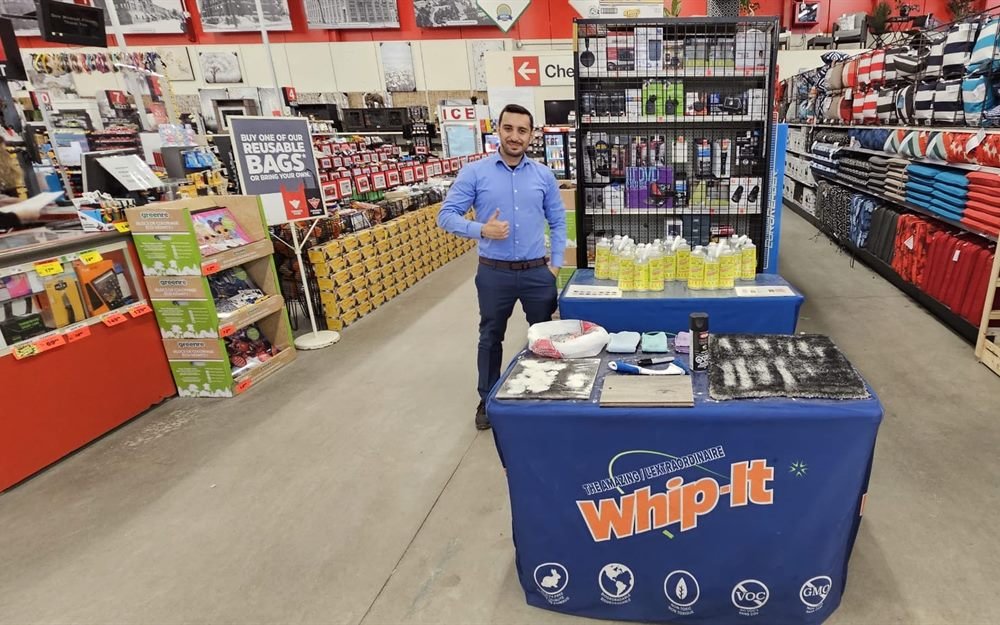 Muhammad Haris running an in-store product demo in Canada